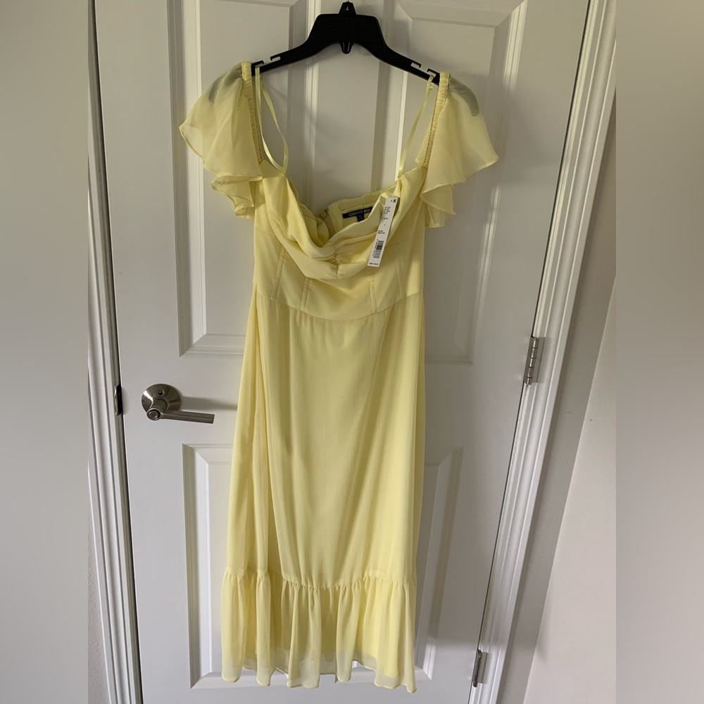 Gianni Bini Light Yellow Ruffle Dress NWT
